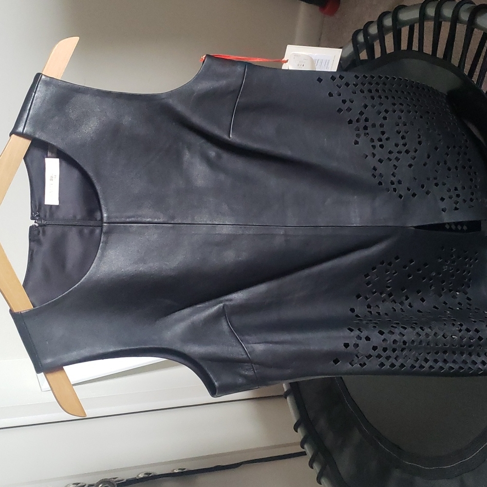 Leather sleeveless top